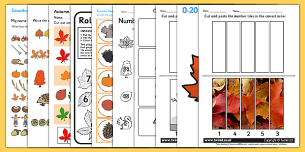 Autumn Maths Activities Resource Pack (teacher made)