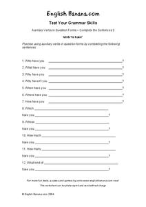 auxiliary verb worksheet