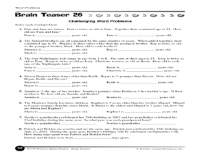 Tricky Averages and Challenging Word Problems Worksheet for 4th ...