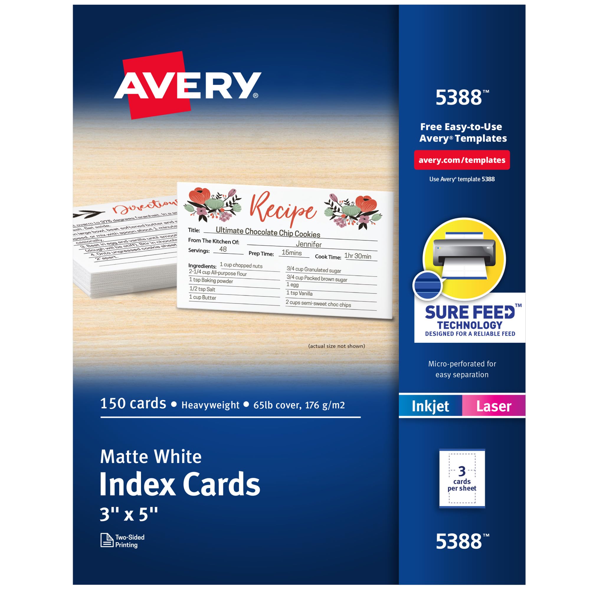 avery index cards 3 per sheet