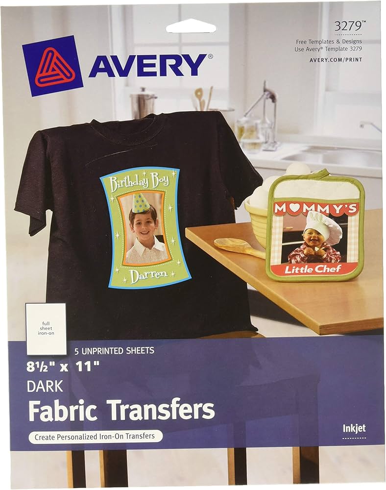 avery iron on transfer paper dark