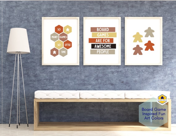 Set of 3 Awesome Board Game Printable Wall Art Minimalist Digital ...