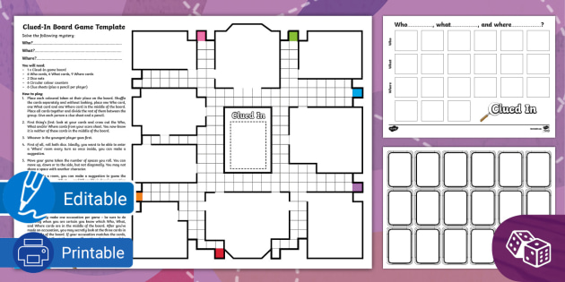 Design Your Own Clue Printable Board Game | Twinkl USA