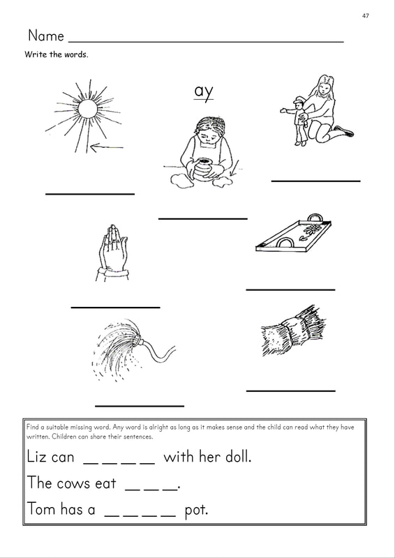 ay sound worksheet