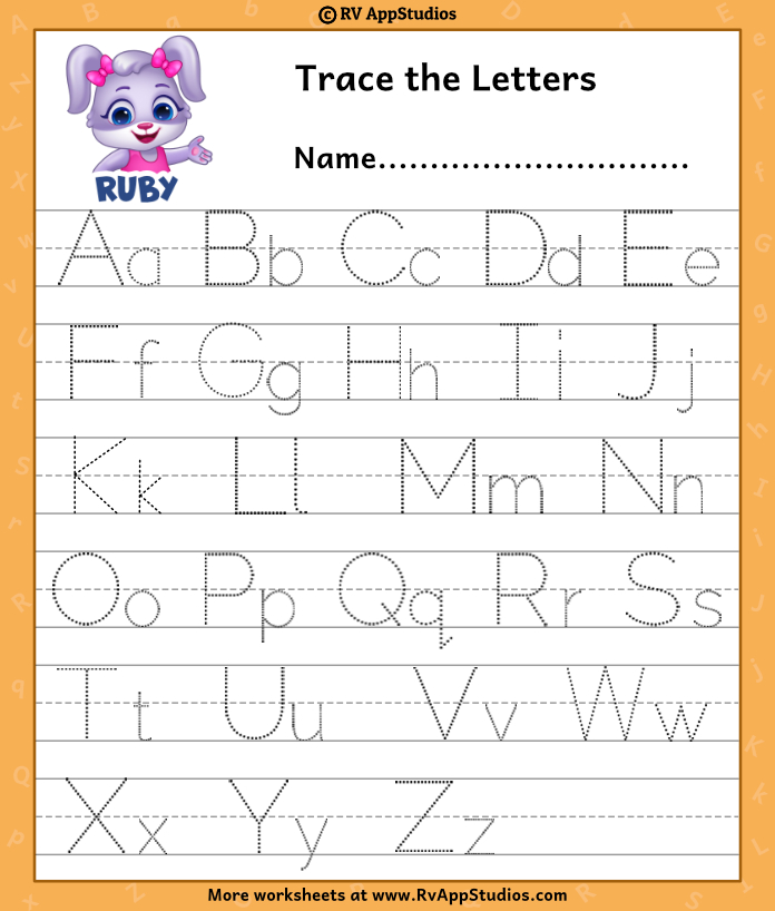 A-Z Alphabet Letter tracing Worksheet - Alphabets Capital Letters ...
