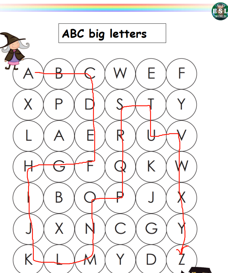 A to Z Trail worksheet - Muxi ESL World
