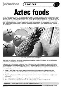 aztec worksheet for middle school