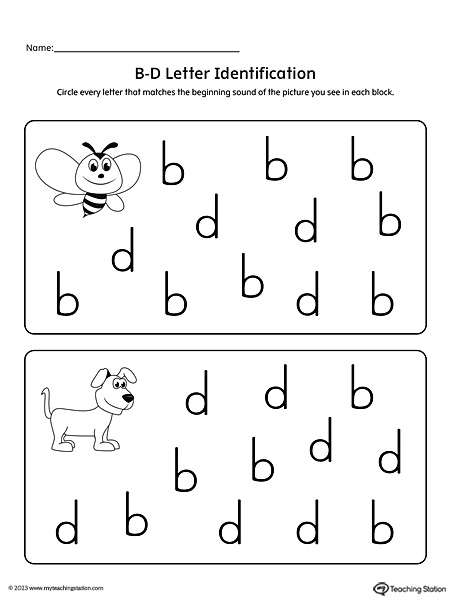 FREE* B-D Letter Reversal Help Worksheet | MyTeachingStation.com