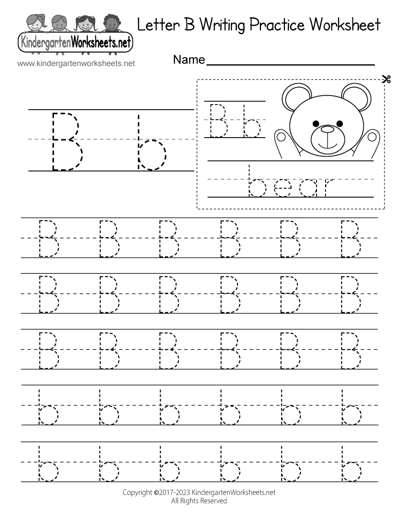 Letter B Worksheets - Recognize, Trace, &  Print