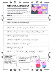 Peppa Pig: Babysitting - ESL worksheet by UAHelen