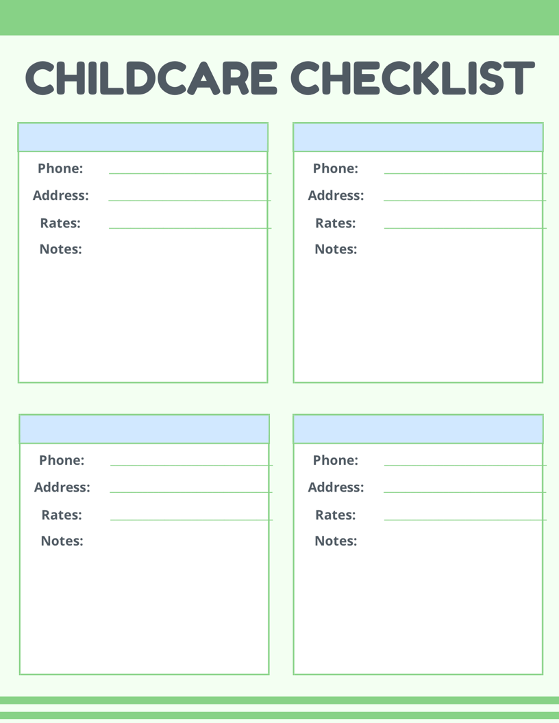 How to Choose Childcare (with printable childcare worksheet ...