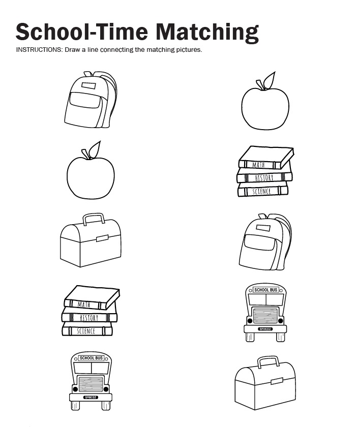 back to school preschool worksheet