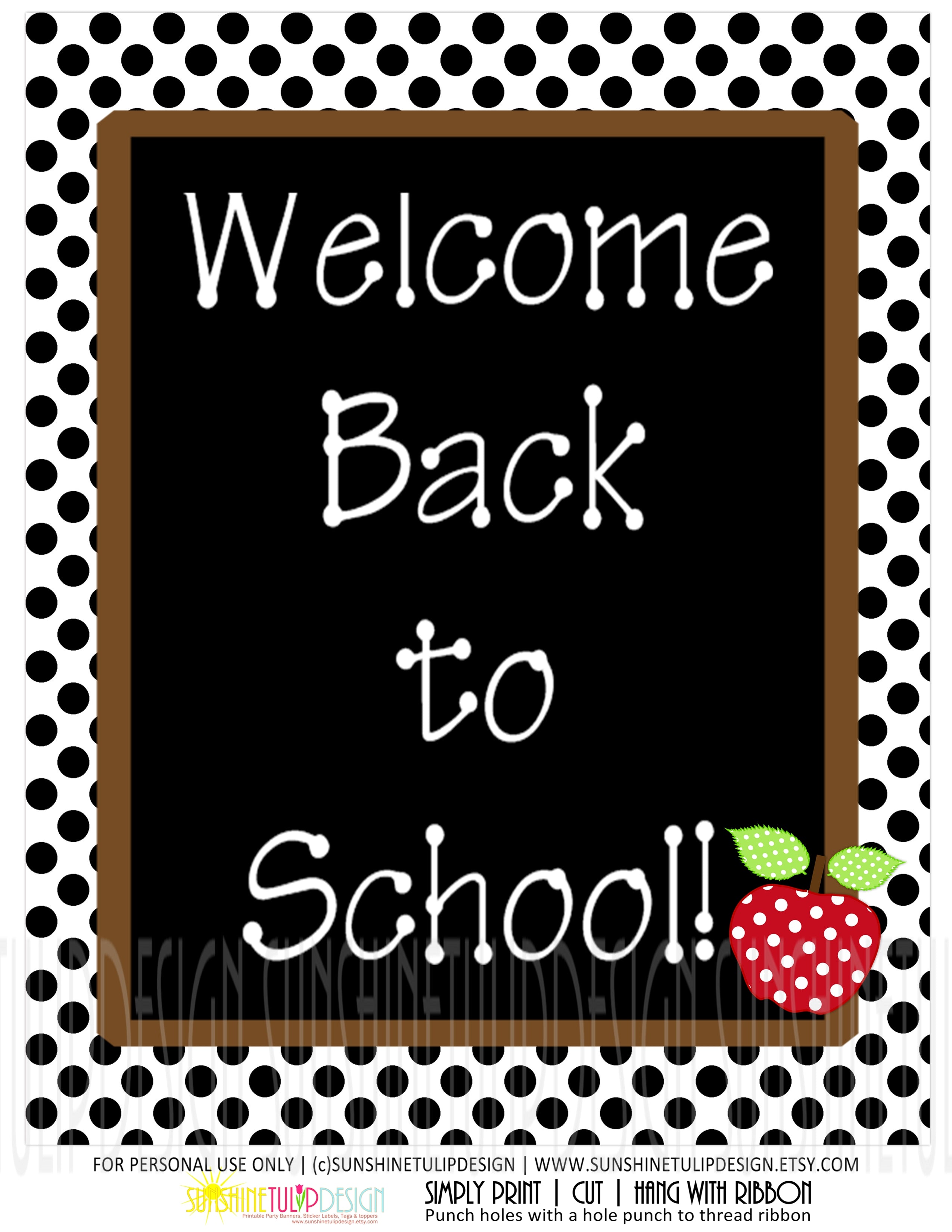 Printable Welcome Back To School Wall Print, Teacher Appreciation ...