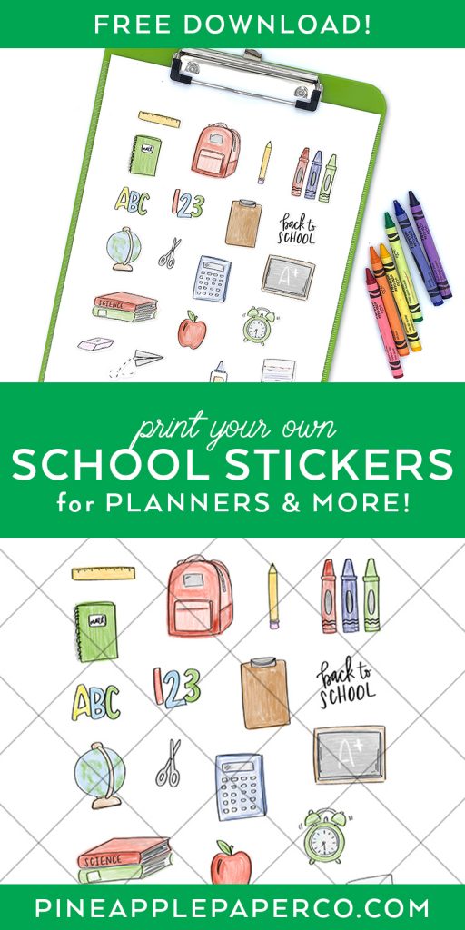 FREE Printable Back to School Stickers - Pineapple Paper Co.