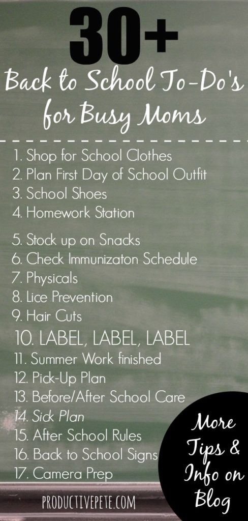 back to school to dos