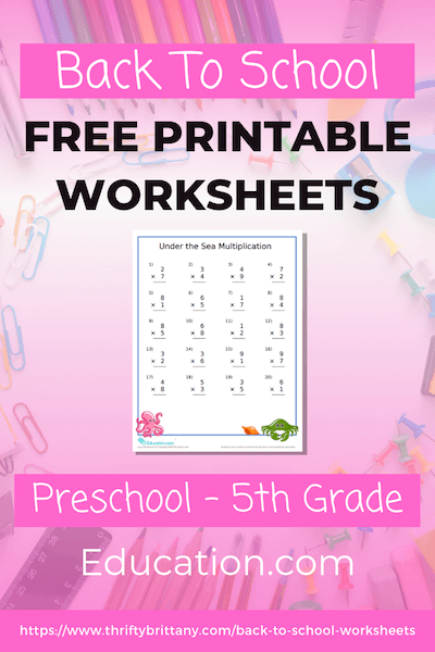 back to school worksheet 5th grade