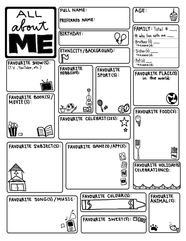 Back to School - All About Me - Box Theme Worksheet by Teach Simple