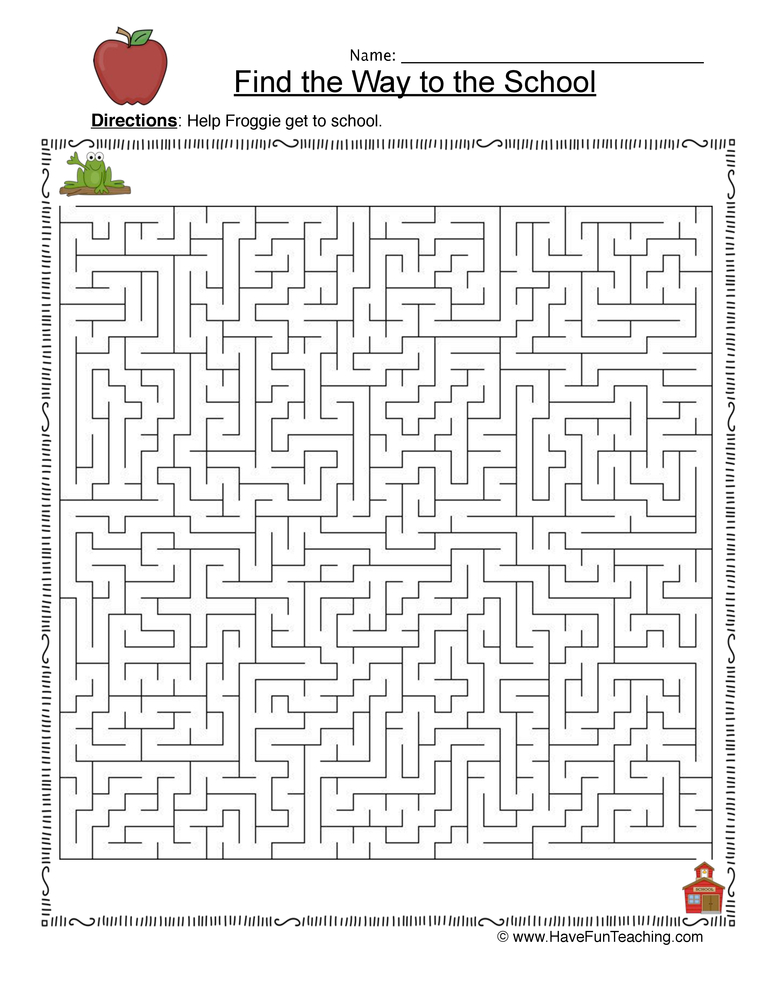 Printable Back to School Activity