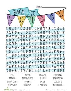 back to school worksheet for second grade