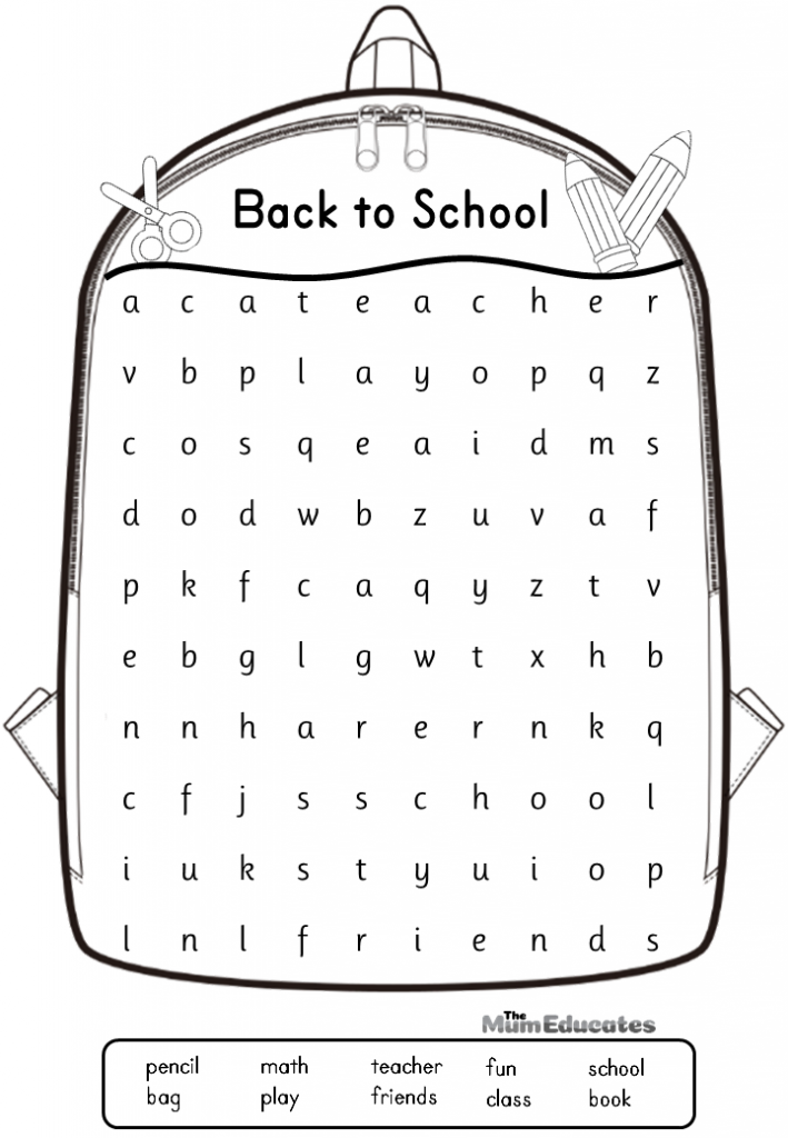 back to school worksheet for