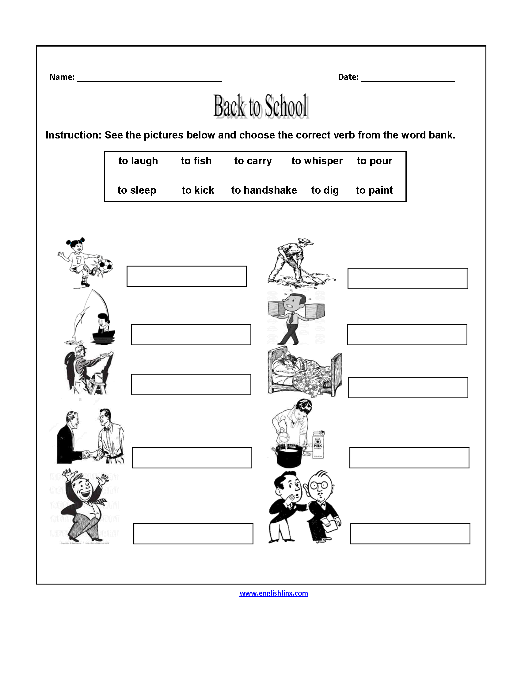 back to school worksheet middle school
