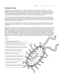 Prokaryote Coloring Worksheet for 7th - 9th Grade | Lesson Planet