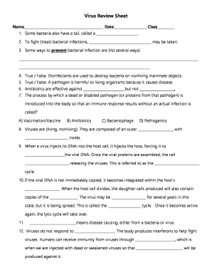 Bacteria Review Worksheet 1 Answer Key - Fill Online, Printable ...