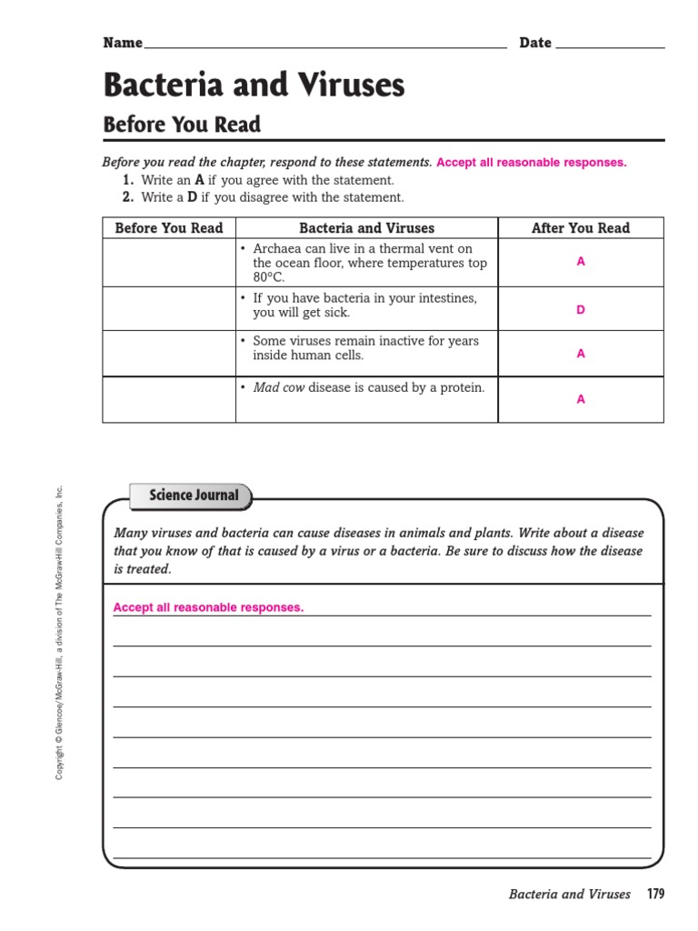 bacteria worksheet high school biology