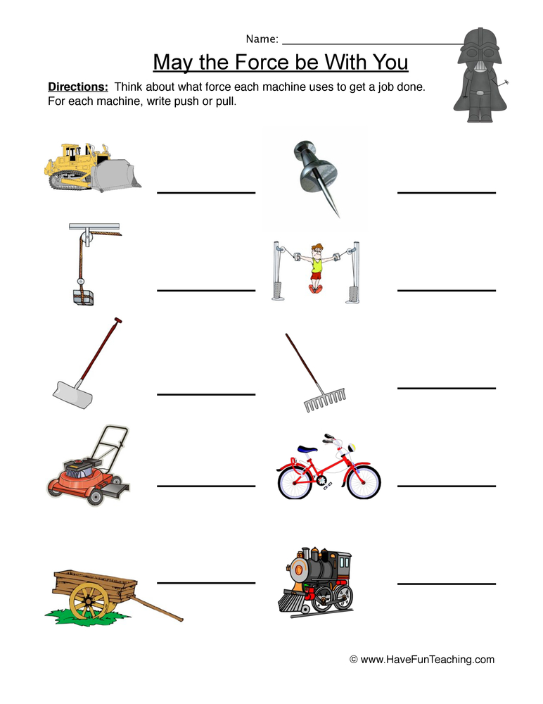 Third Grade Force And Motion Worksheets  