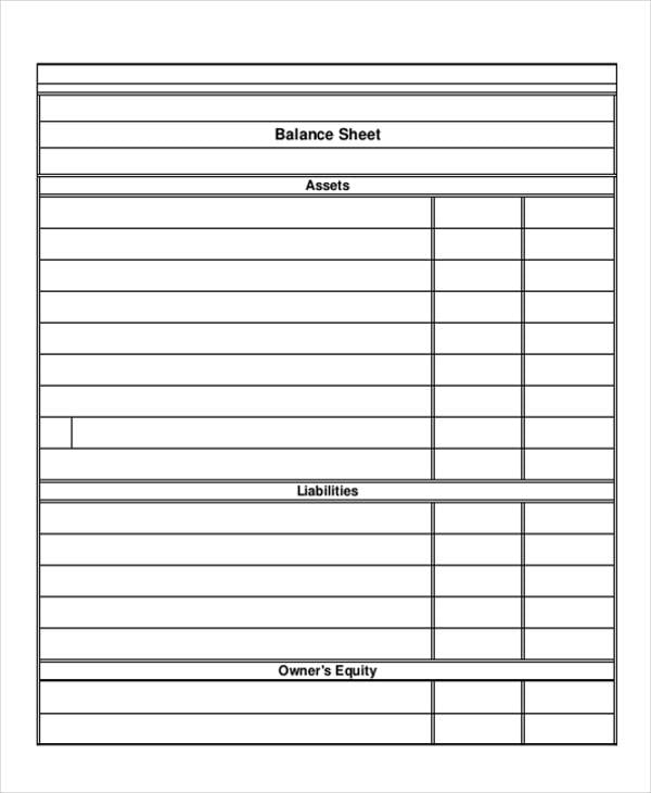 Printable Accounting Sheet