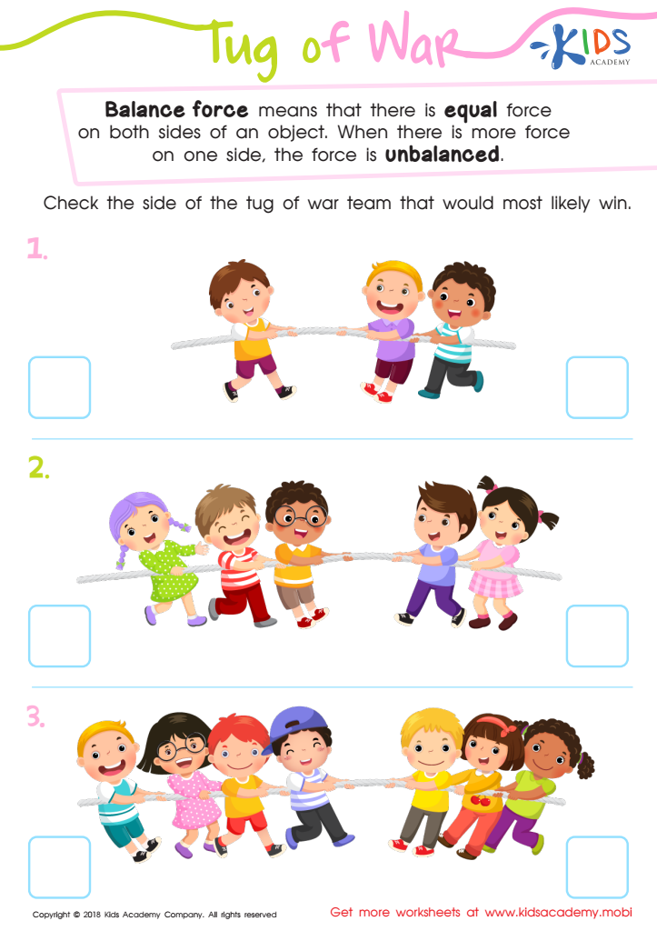 Balanced Forces Worksheet: Free Printable PDF for Children