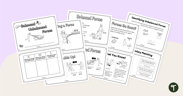 Balanced and Unbalanced Forces Minibook | Teach Starter