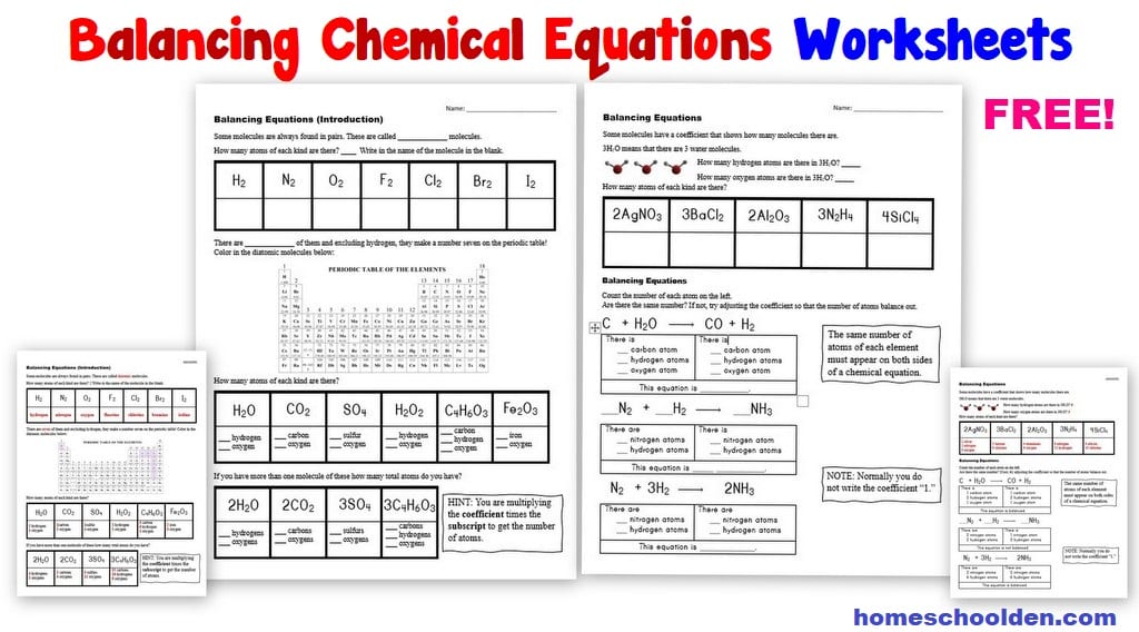 49 Balancing Chemical Equations Worksheets [with Answers] Worksheets