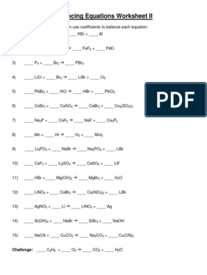 Balancing Equations 26 | PDF