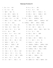balancing equations worksheet 1 answers