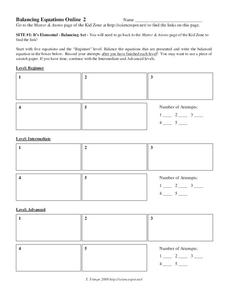 Balancing Equations Online 2 Interactive for 9th - 12th Grade ...