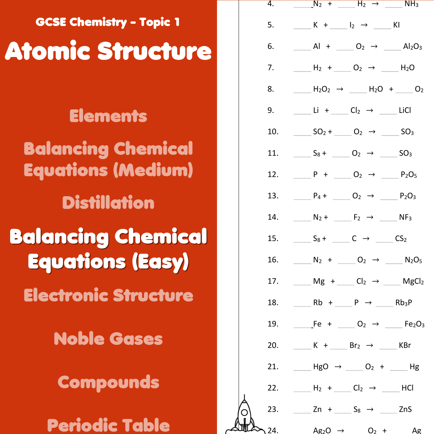 balancing equations worksheet answers chemistry