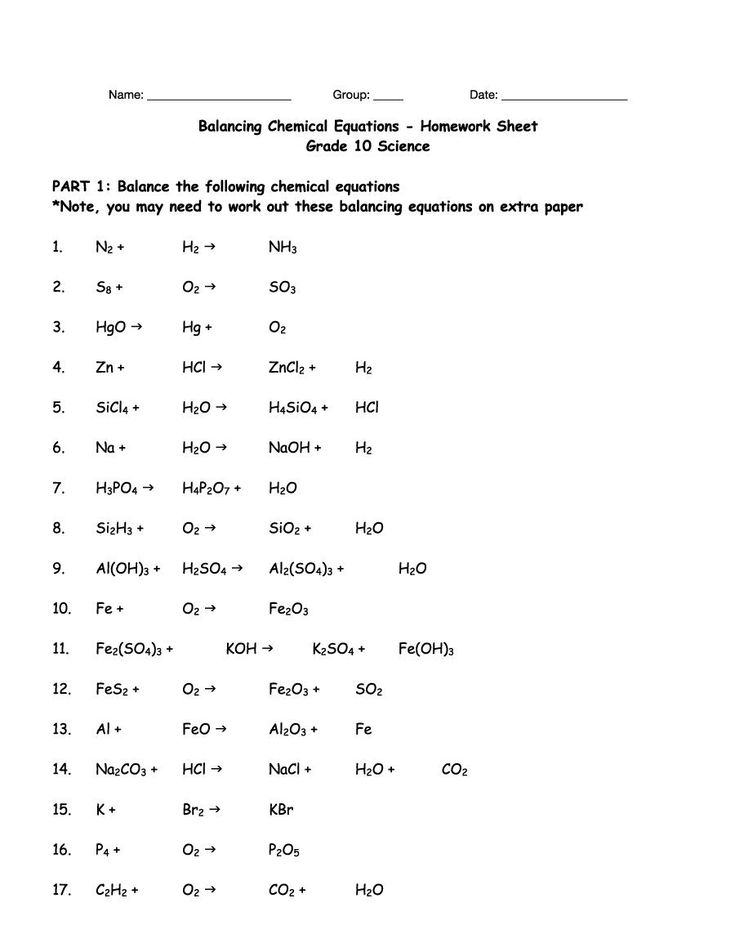 Download balancing equations 08 | Chemistry worksheets, Balancing ...