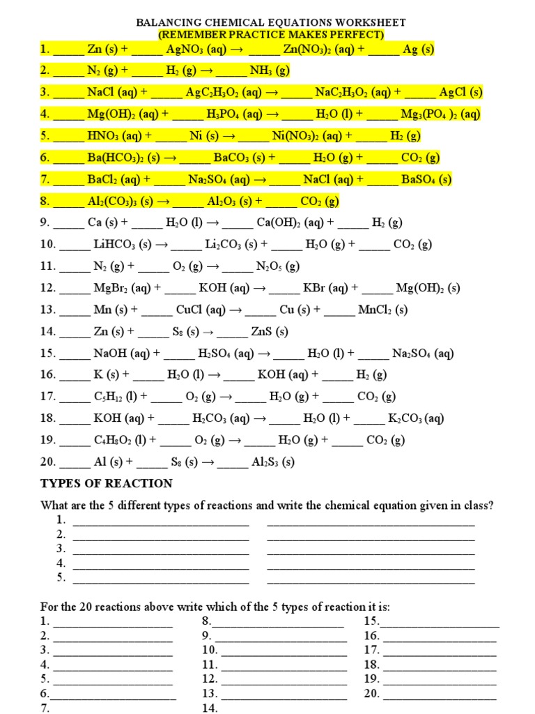 Balancing Chemical Equation | PDF | Hydroxide | Sodium Hydroxide