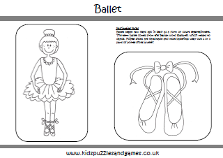 Ballet Dancing Colouring Page - Kids Puzzles and Games