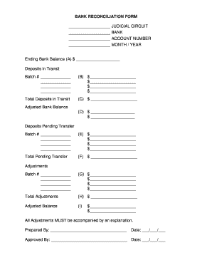 Bank Reconciliation Form: Complete with ease | airSlate SignNow