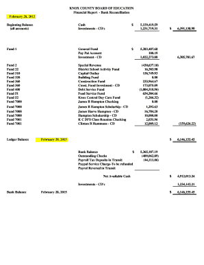 18 Printable Bank Reconciliation Template Forms - Fillable Samples ...