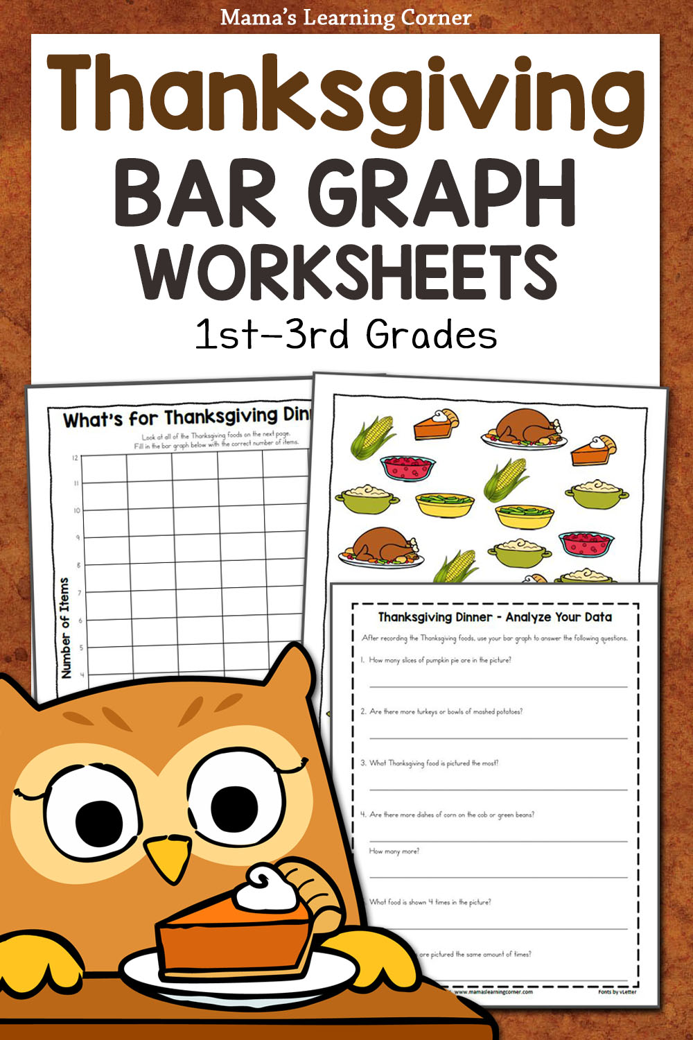 Thanksgiving Bar Graph Worksheet Packet - Mamas Learning Corner