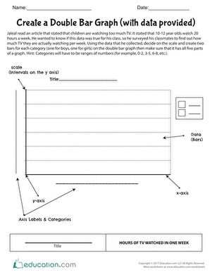 Create a Double Bar Graph (with data provided) | Worksheet ...