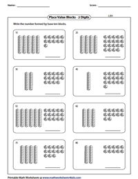 Base Ten Blocks Worksheets