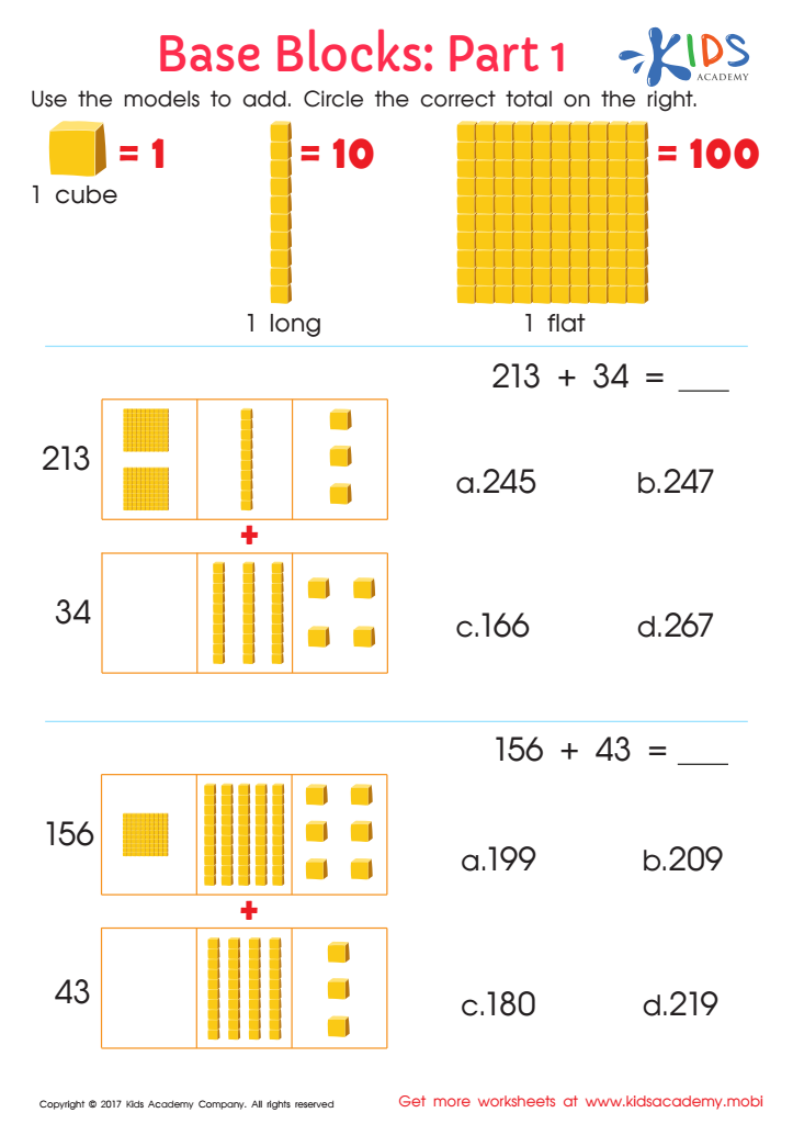 base ten blocks worksheet 2nd grade