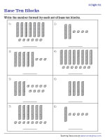 Base Ten Blocks Worksheets