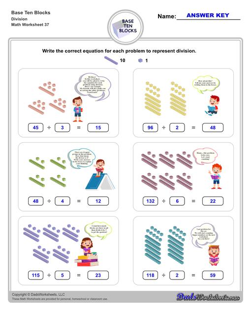 Base Ten Blocks - Math Worksheets