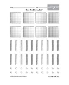 Base-ten Blocks Worksheet for Kindergarten - 1st Grade | Lesson Planet