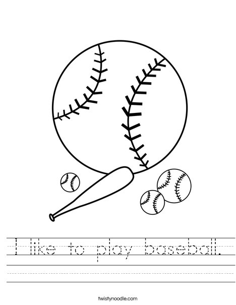I like to play baseball Worksheet - Twisty Noodle